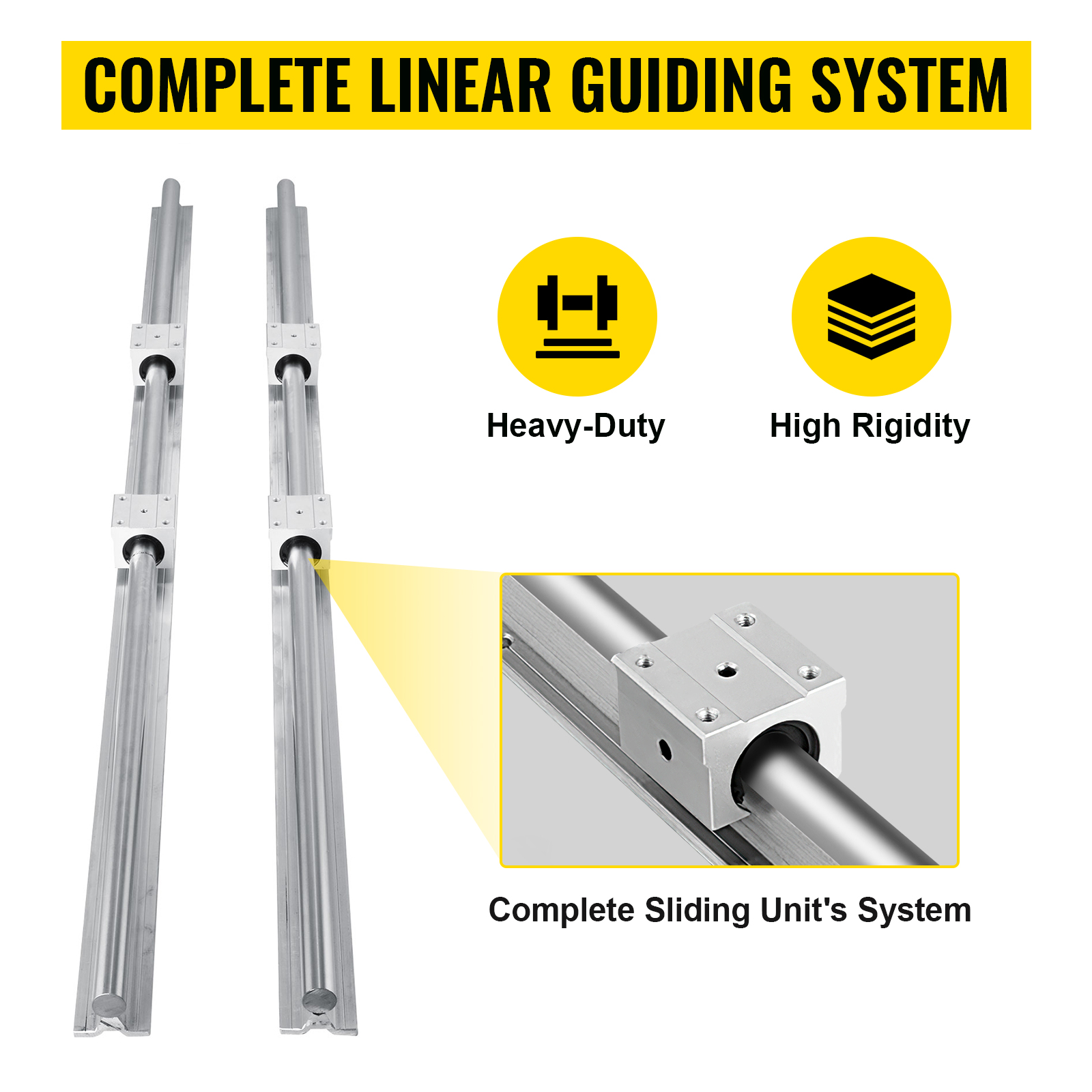 VEVOR linear rail cnc kit: complete guiding system with heavy-duty and high rigidity.