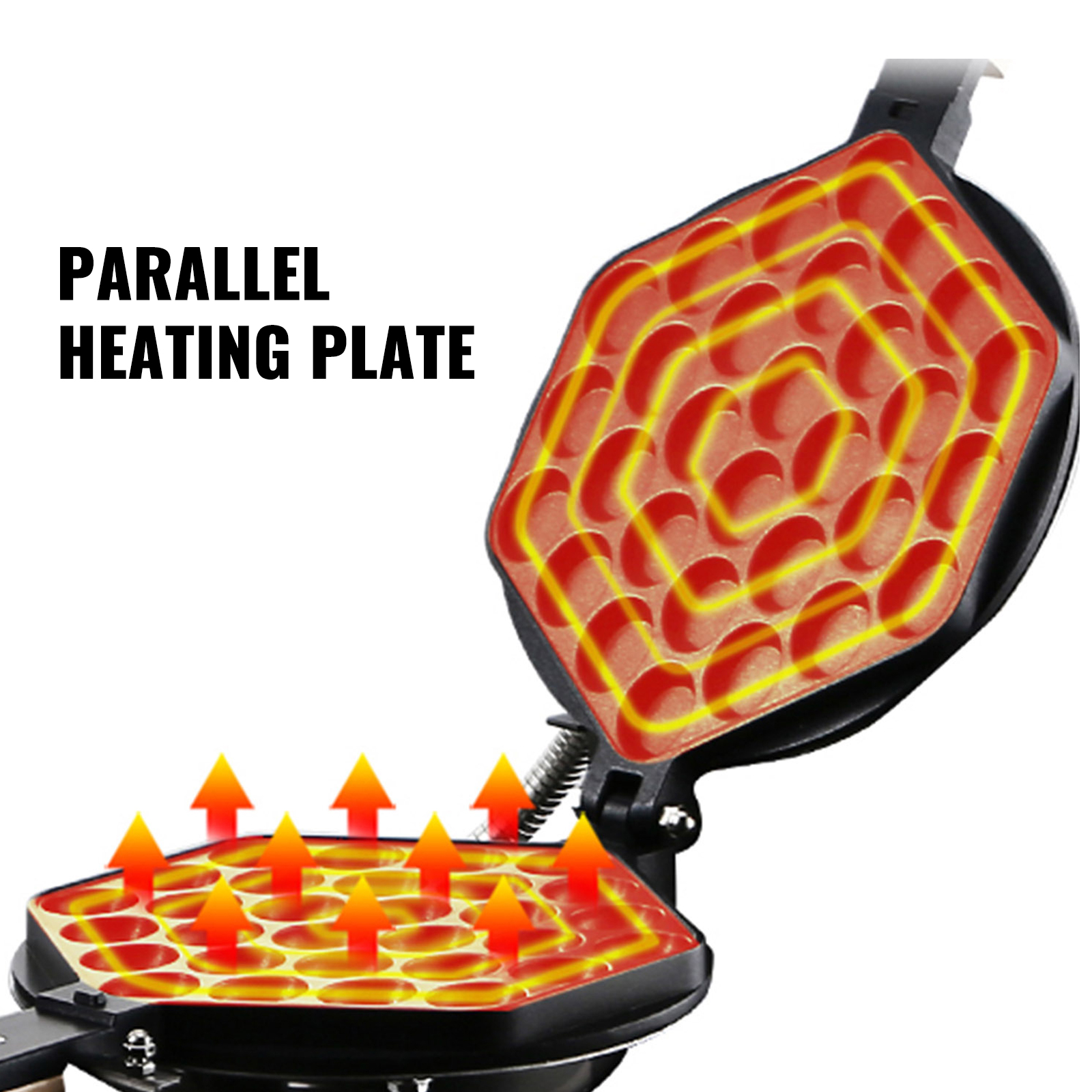 VEVOR bubble waffle maker with parallel heating plate for even cooking.