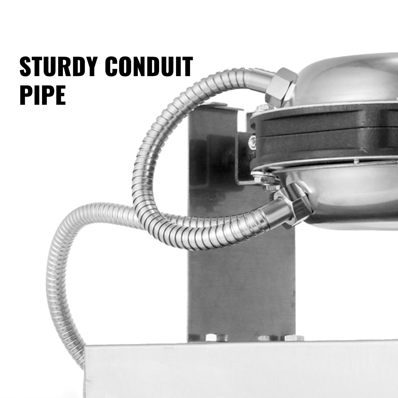VEVOR bubble waffle maker with sturdy conduit pipe in stainless steel finish