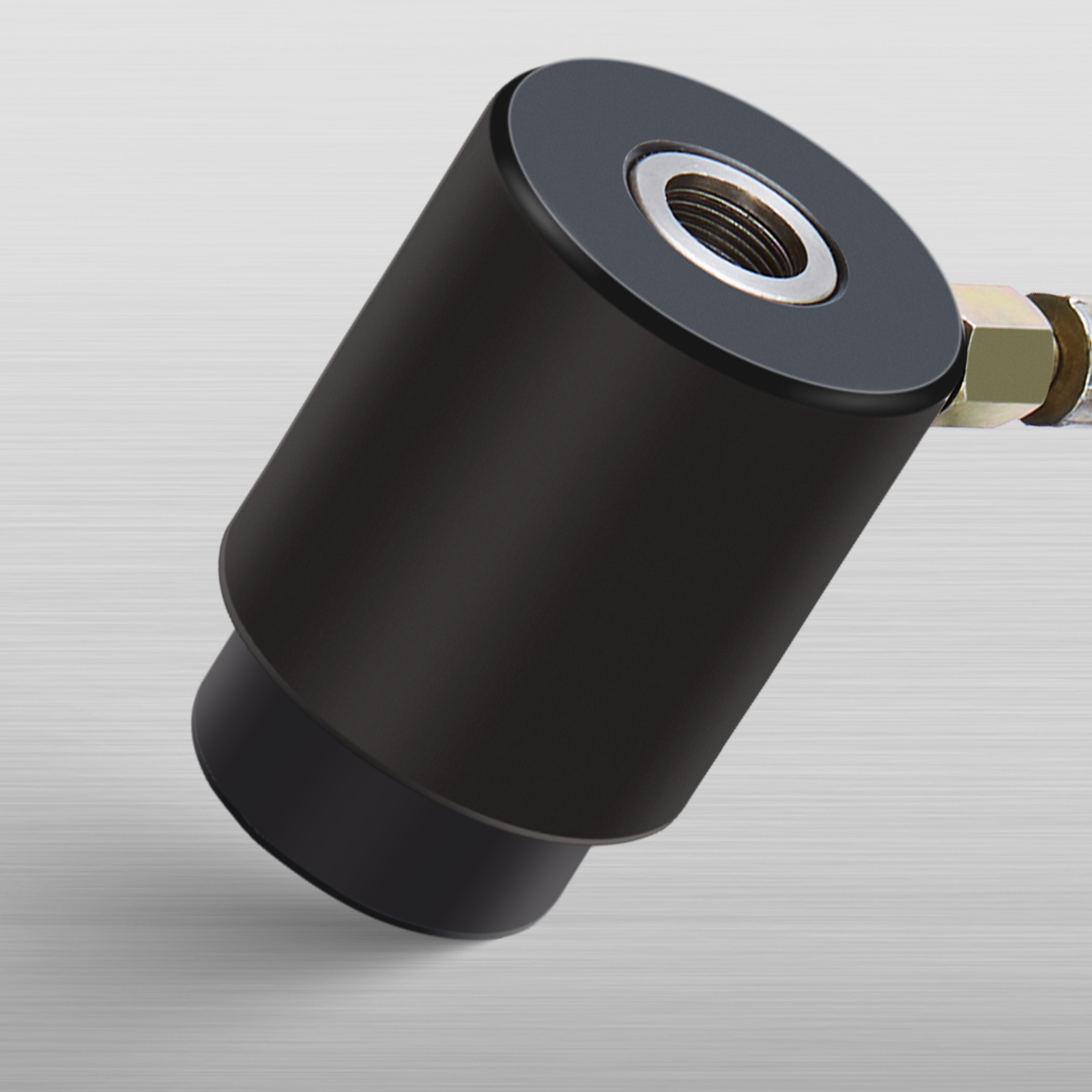 black component of VEVOR hydraulic knockout punch kit with metallic connector on a gray background.