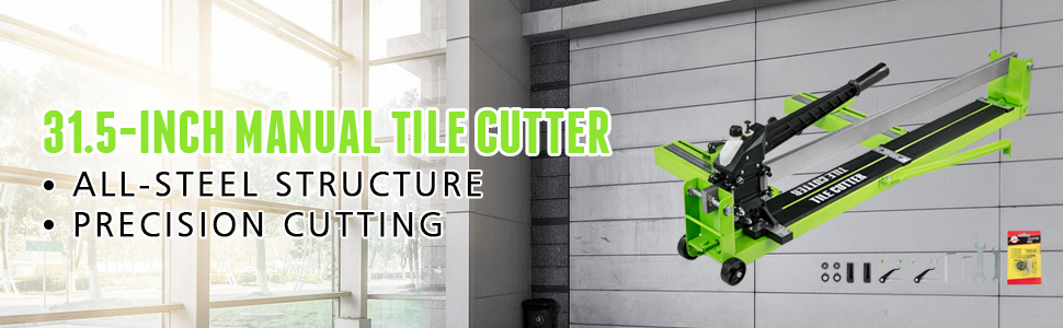 VEVOR tile cutter, 31.5-inch manual, all-steel structure, precision cutting.