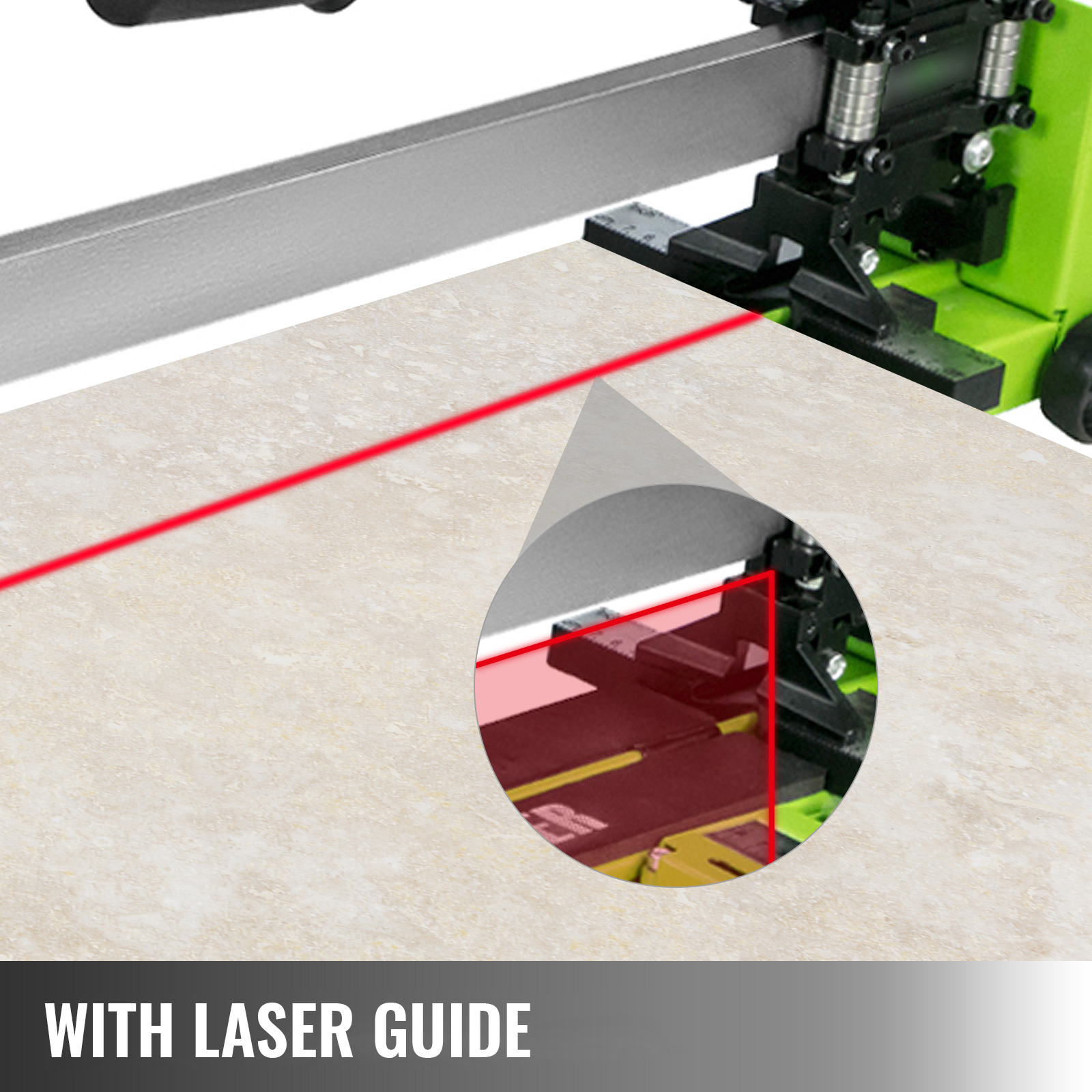 VEVOR tile cutter with laser guide for precise cutting.