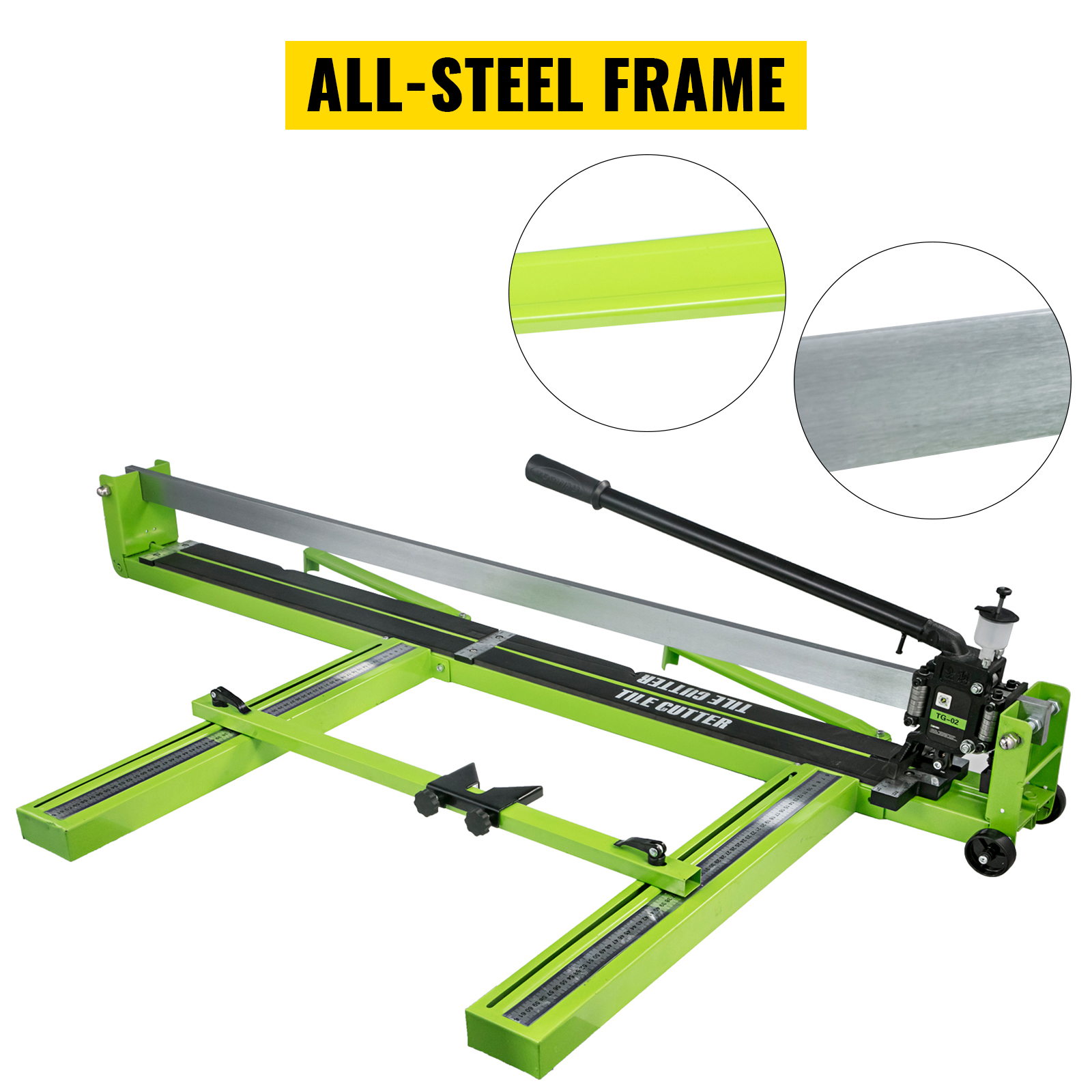 VEVOR tile cutter with all-steel frame and extended measuring guide.