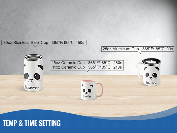 VEVOR masažuoklis šilumos spaudos temperatūros ir laiko parametrus įvairių taurės medžiagų ant medinės lentelės.