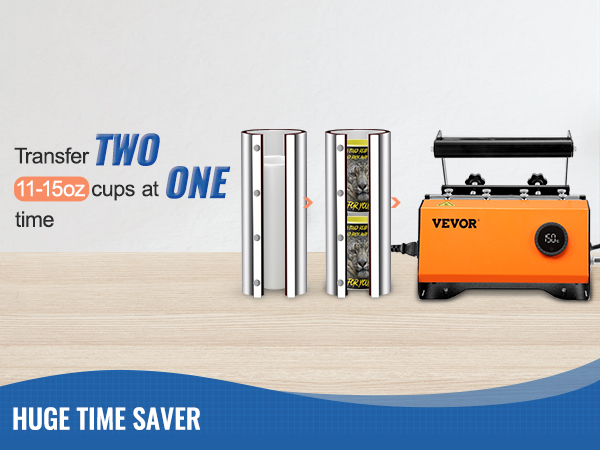 VEVOR masažuoklis šilumos spaudos perkėlimas du 11-15oz puodeliai vienu metu, atskleis efektyvumas ir laiko taupymo funkcijas.
