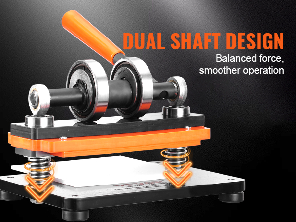 VEVOR leather cutting machine with dual shaft design for balanced force and smoother operation.