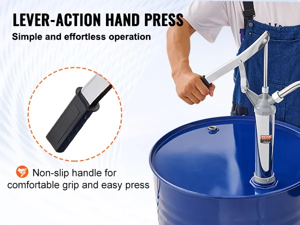 VEVOR lever-action hand press in use, non-slip handle, easy operation.