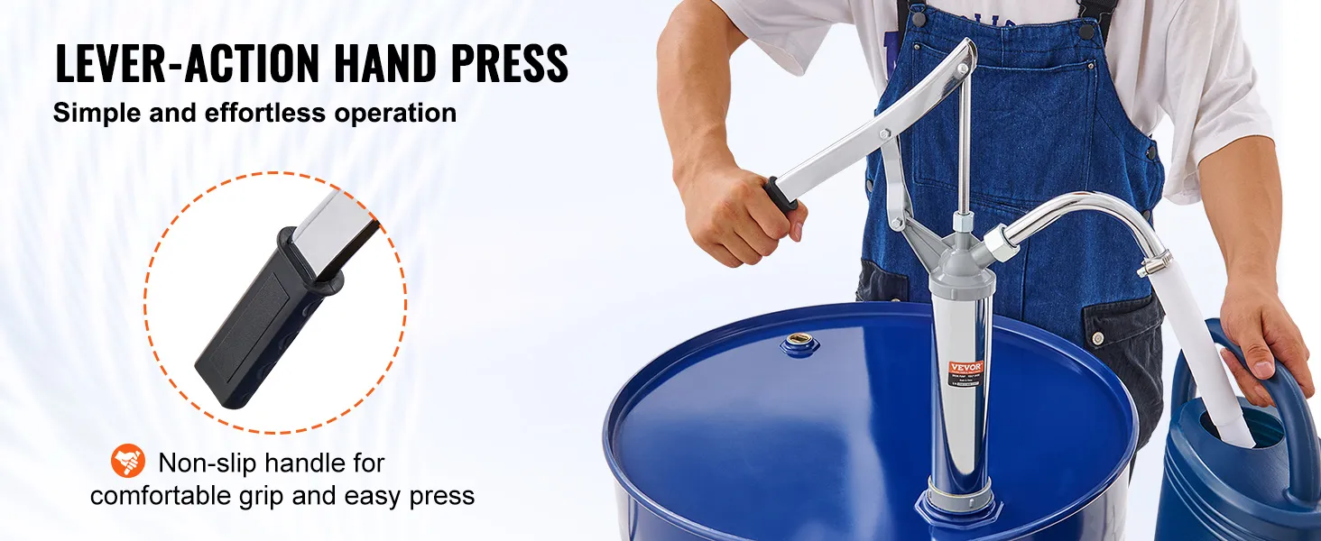 VEVOR lever-action hand press in use, non-slip handle, easy operation.