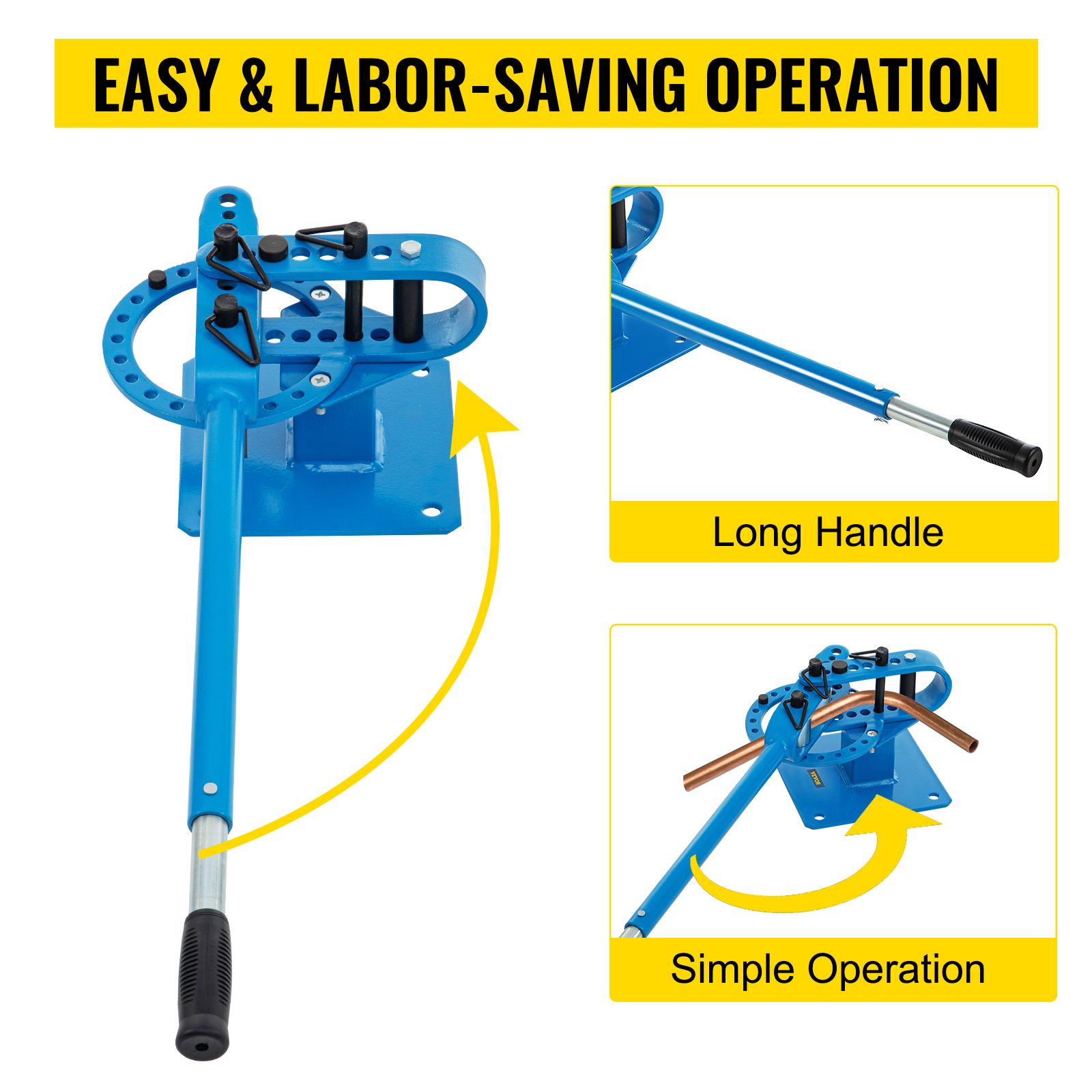 VEVOR metal bender with long handle for easy and labor-saving operation.