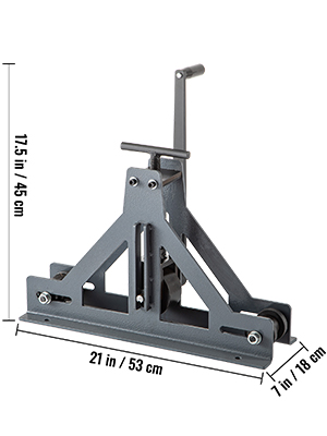 VEVOR tubing roller with dimensions 17.5 x 21 x 7 inches in gray.