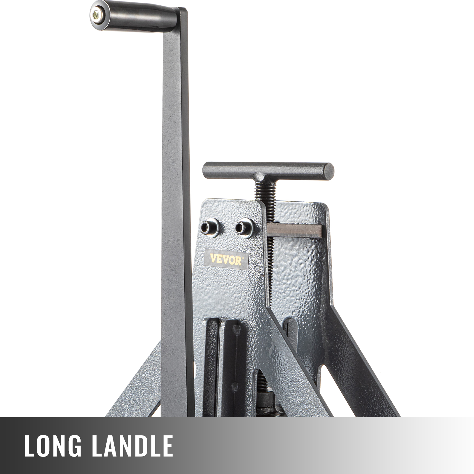 VEVOR tubing roller with long handle in industrial gray finish.