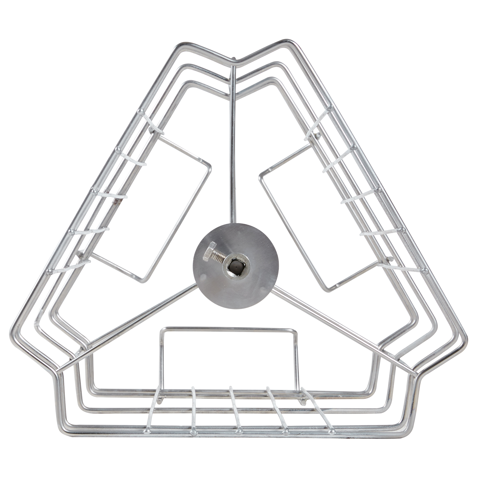 stainless steel interior frame of VEVOR honey extractor, featuring a central rotating mechanism.