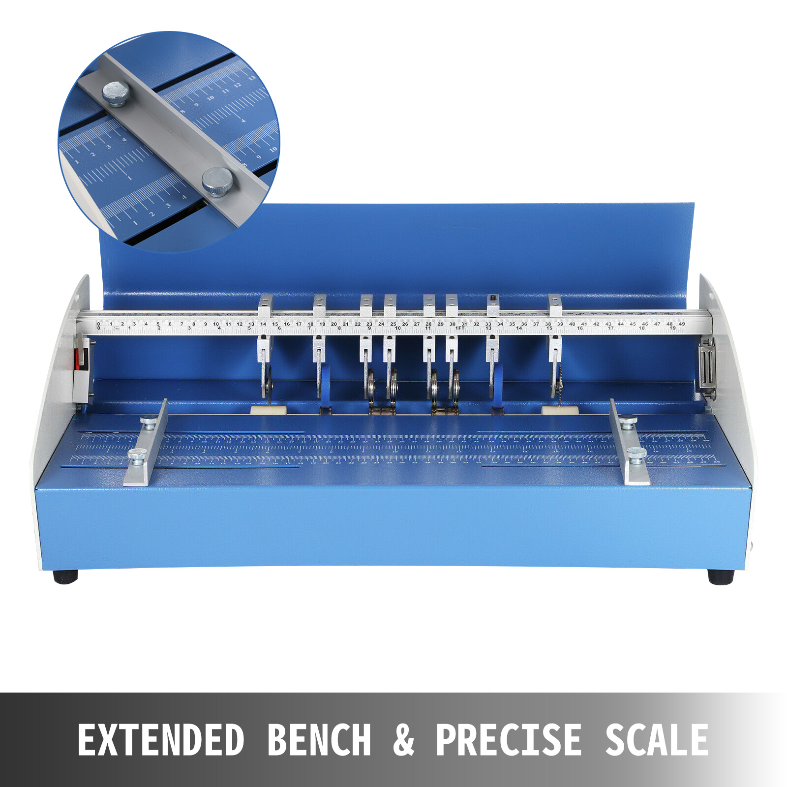 VEVOR electric creasing machine with extended bench and precise scale for accurate creasing.