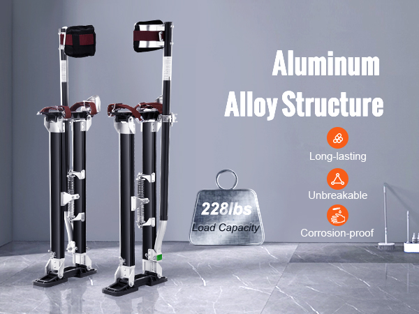 Опоры для гипсокартона VEVOR из алюминиевого сплава, грузоподъемность 228 фунтов, устойчивы к коррозии, не ломаются.