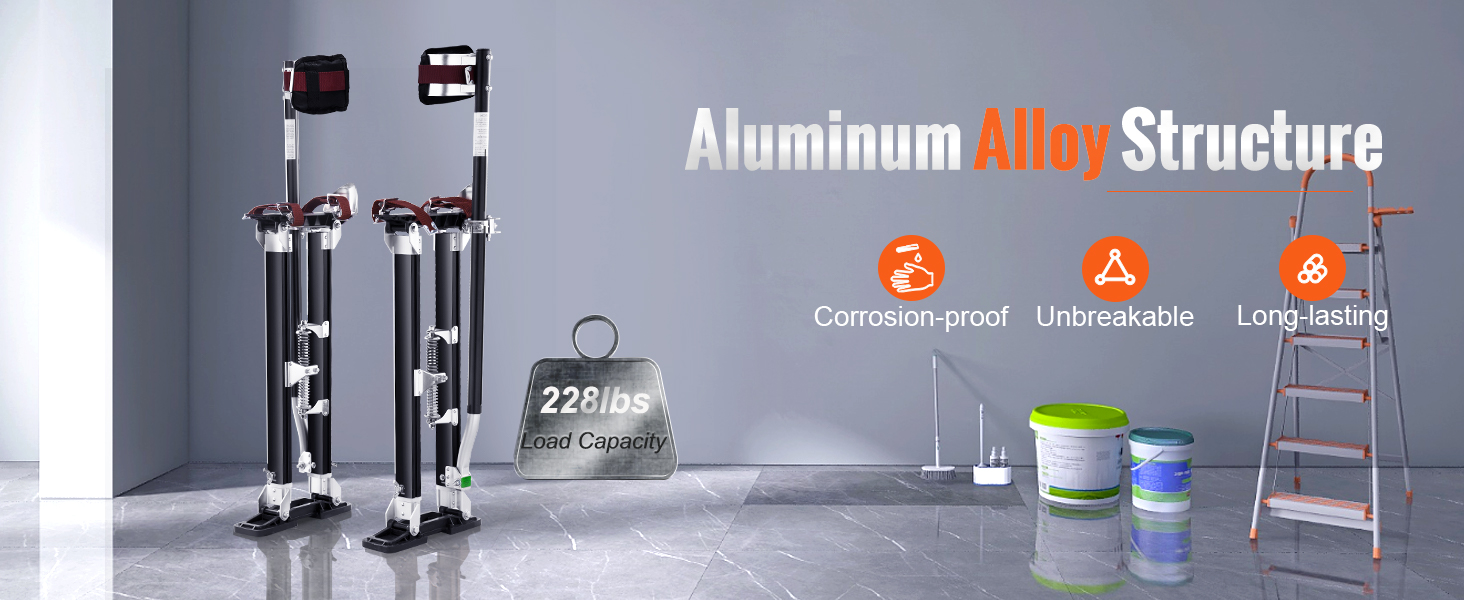 Опоры для гипсокартона VEVOR из алюминиевого сплава, грузоподъемность 228 фунтов, устойчивы к коррозии, не ломаются.