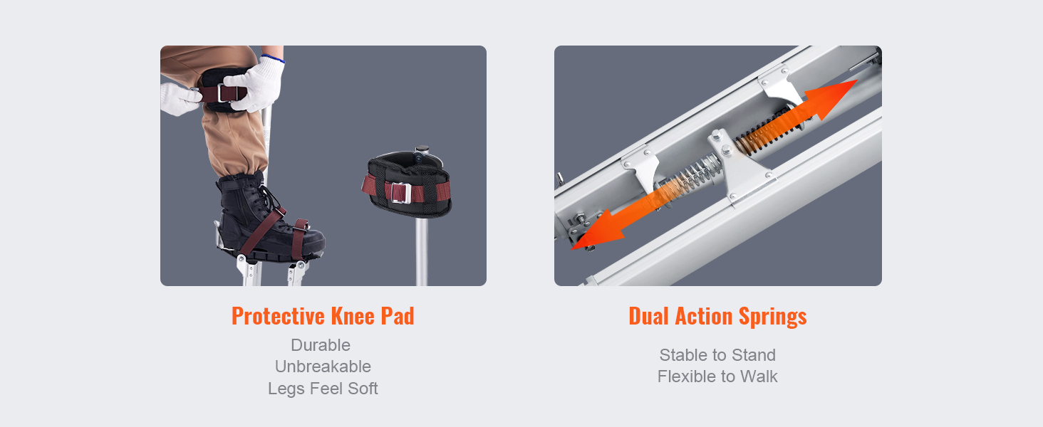 apsaugos antkelius ir dvigubo veiksmų spyruoklės, VEVOR gipso polių padidinti ilgaamžiškumą ir stabilumą