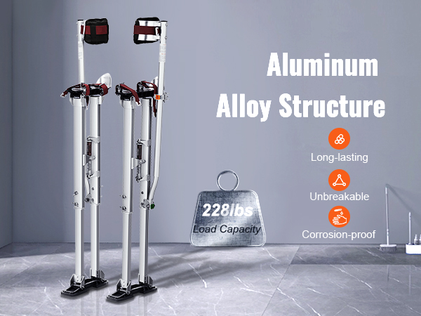 Опоры для гипсокартона VEVOR из алюминиевого сплава, грузоподъемность 228 фунтов, устойчивы к коррозии, долговечны.