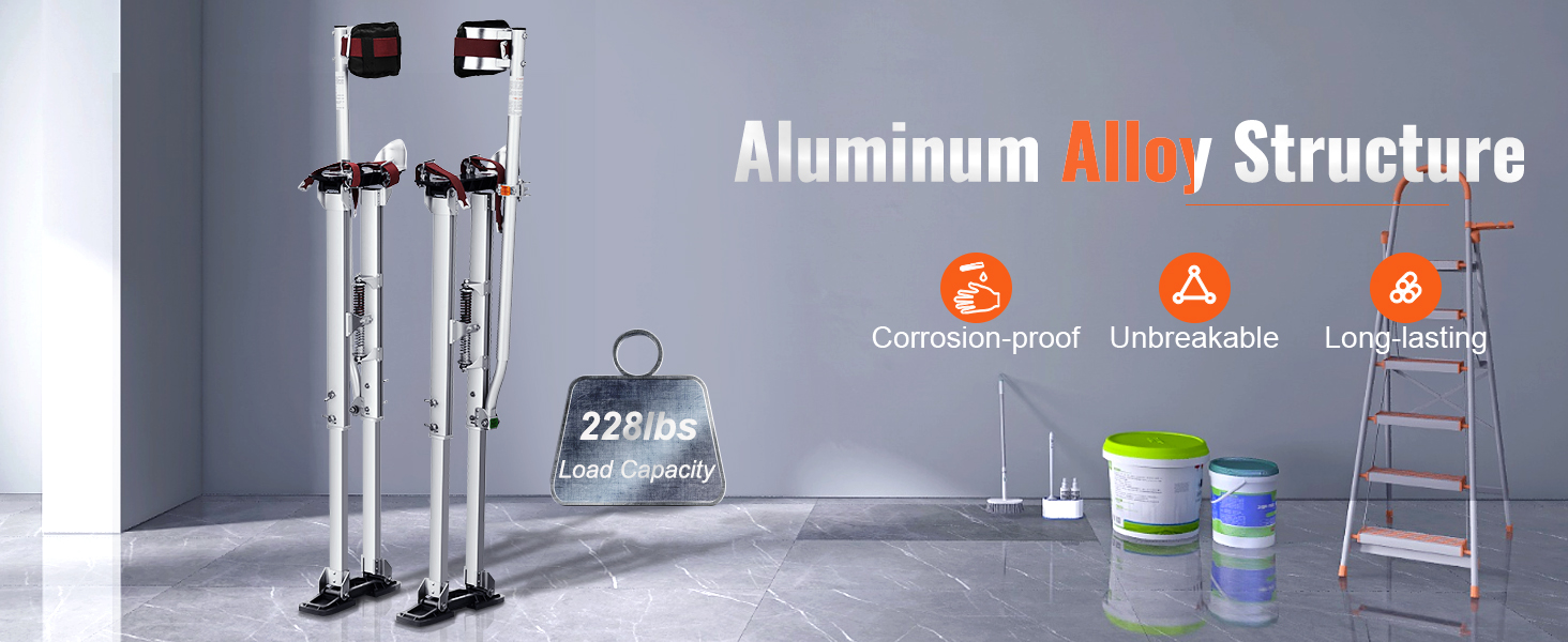 Опоры для гипсокартона VEVOR из алюминиевого сплава, грузоподъемность 228 фунтов, устойчивы к коррозии, долговечны.