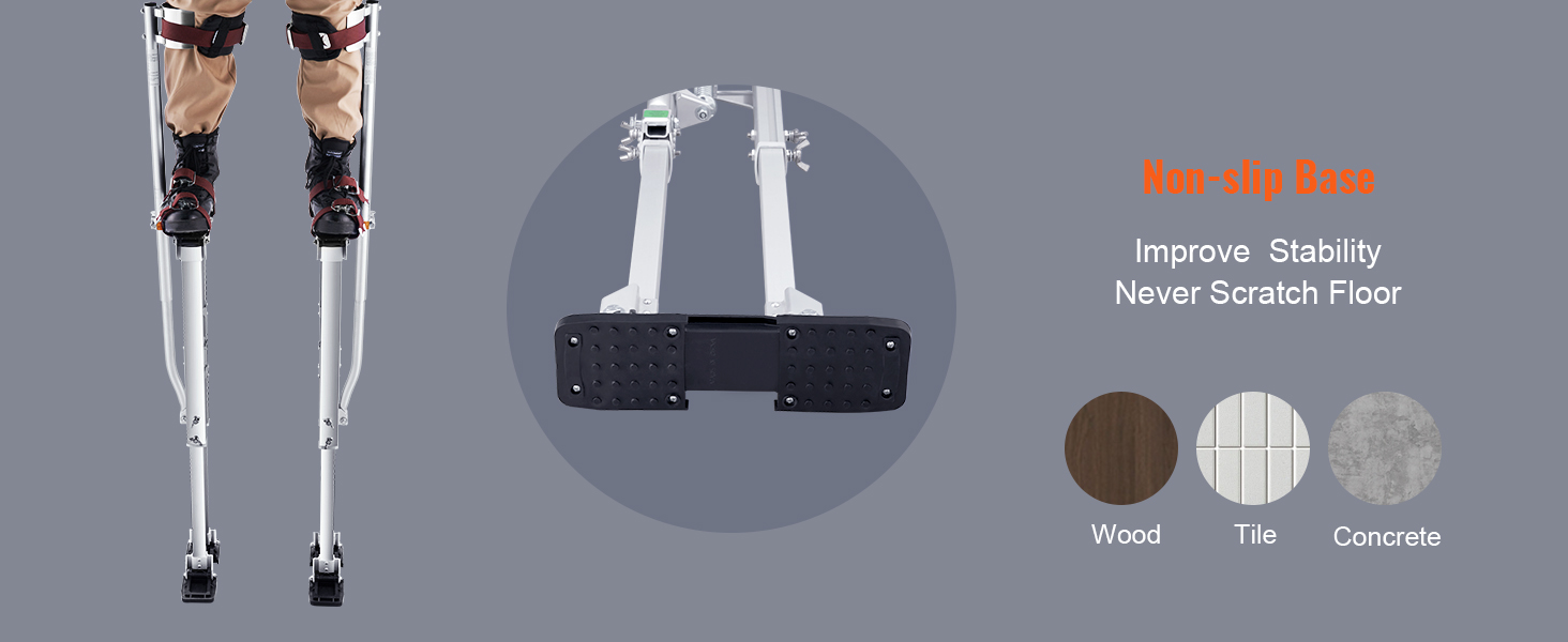 Опоры для гипсокартона VEVOR с нескользящим основанием для повышения устойчивости и предотвращения царапин пола на дереве, плитке, бетоне.