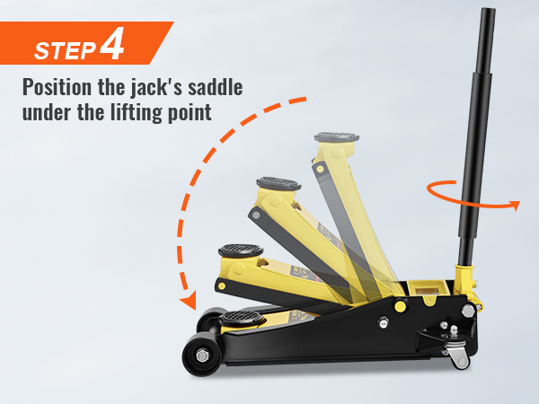 4. darbība: lēnām pagrieziet rokturi pretēji pulksteņrādītāja virzienam, lai nolaistu VEVOR grīdas domkratu.