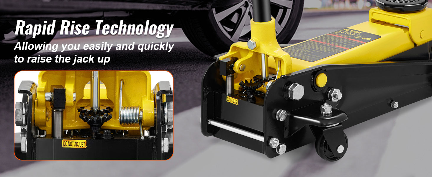 VEVOR 3 ton grindų lizdas su greitą technologiją, greitai ir lengvai kėlimo pagal automobilį.