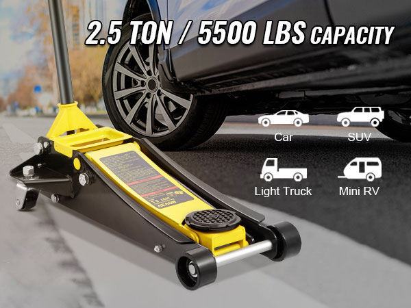 VEVOR korrus jack 2,5-tonnise suutlikkuse tõstmise auto, sobib maastur, kerge veoauto ja mini rv.