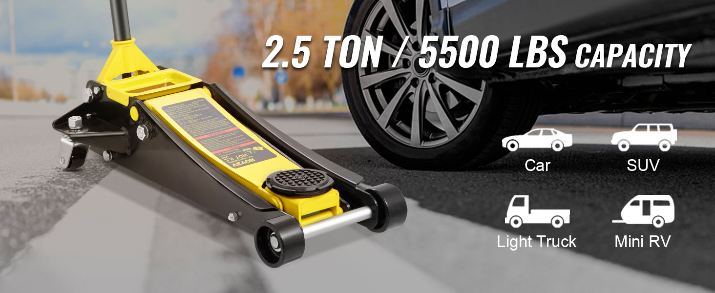 VEVOR korrus jack 2,5-tonnise suutlikkuse tõstmise auto, sobib maastur, kerge veoauto ja mini rv.