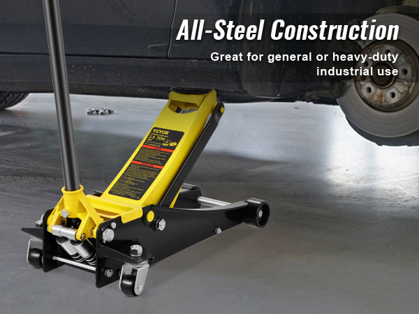 VEVOR korrus jack tõste-auto, tutvustada oma kõik-teras ehitus-ja 2,5-tonni tõstevõime.