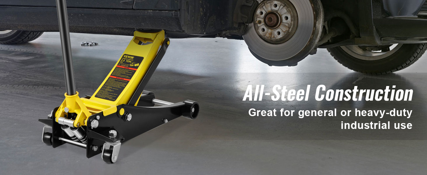 VEVOR korrus jack tõste-auto, tutvustada oma kõik-teras ehitus-ja 2,5-tonni tõstevõime.
