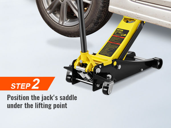 VEVOR korrus jack kehast all auto tõstmiseks punkti ekraanil kuvatavad juhised.