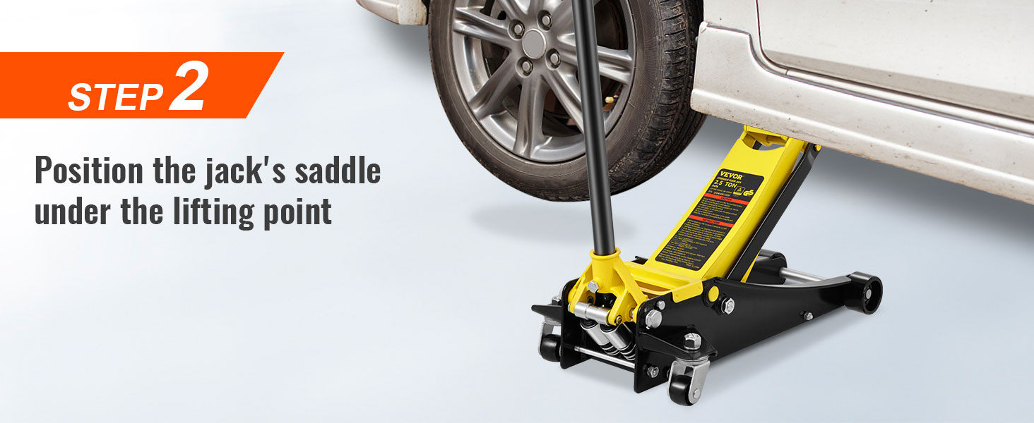 VEVOR korrus jack kehast all auto tõstmiseks punkti ekraanil kuvatavad juhised.