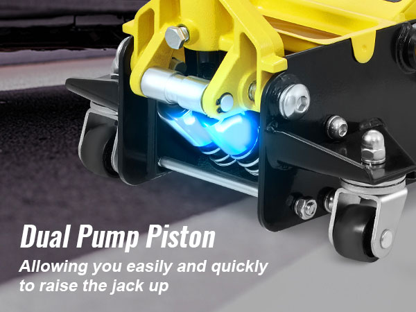 VEVOR grindų lizdas su dviguba siurblio stūmoklio, leidžiantis greitai ir lengvai kėlimo, šalia automobilių padangų.