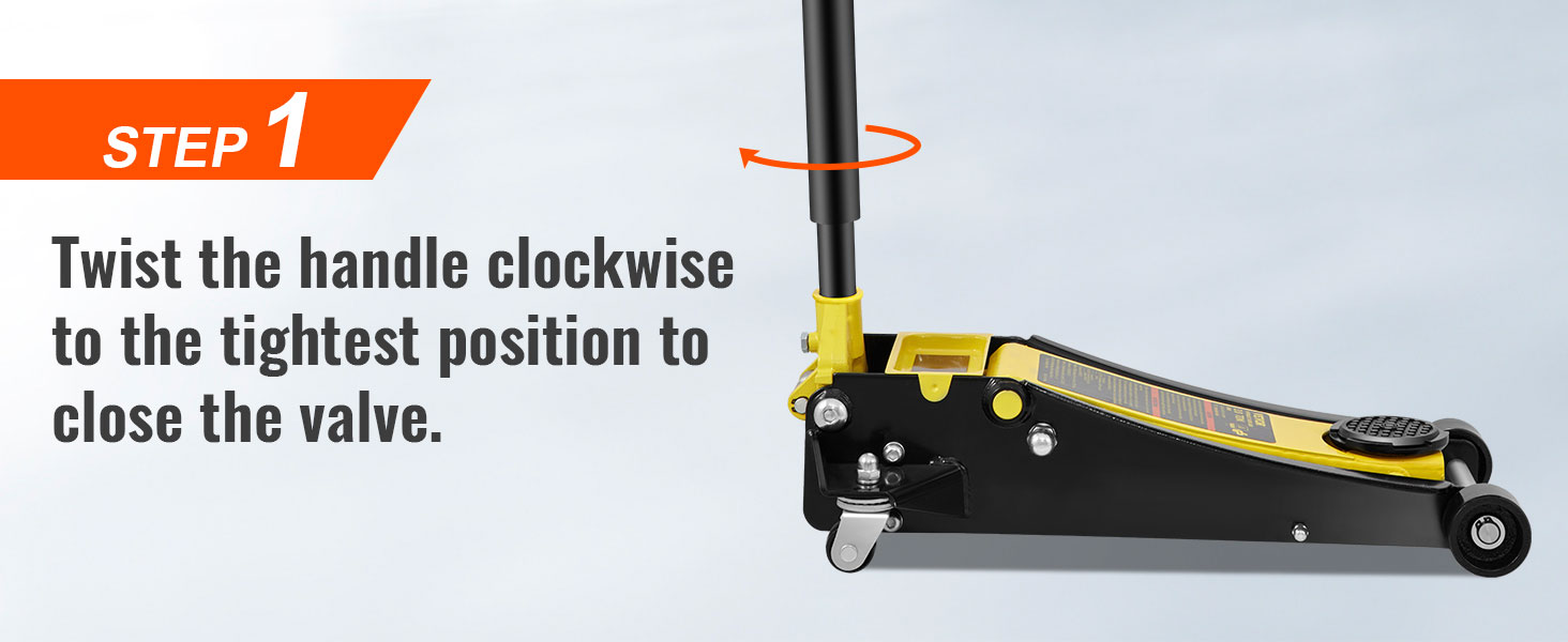 1 žingsnis: tvist rankena pagal laikrodžio rodyklę ir uždarykite vožtuvą ant VEVOR grindų lizdas.