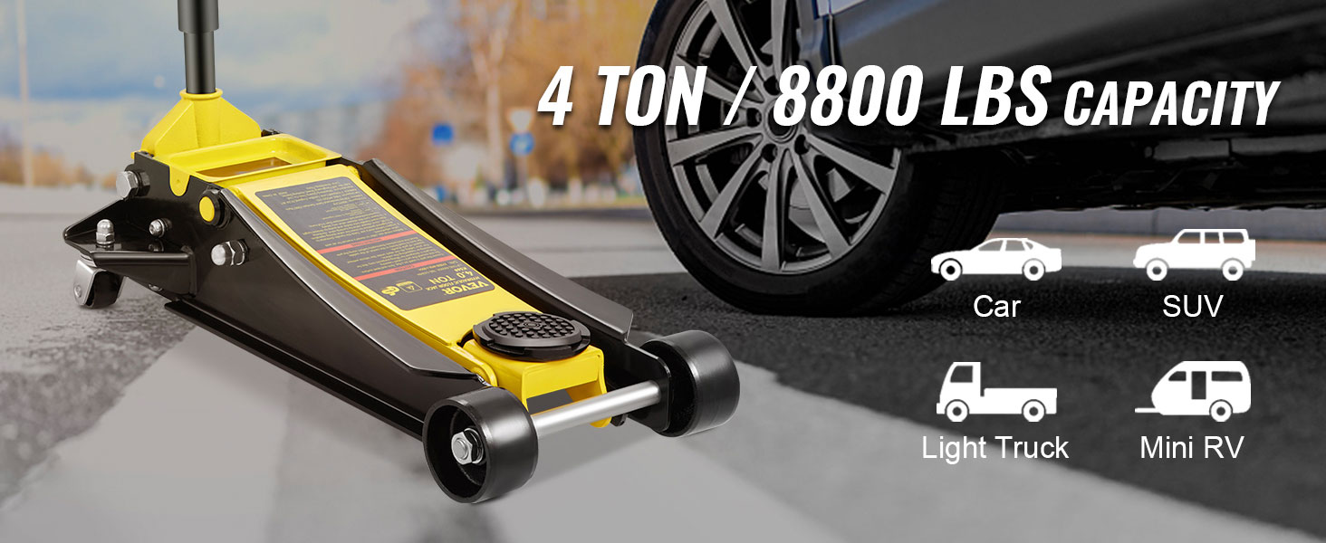 VEVOR grindų lizdas 4 tonų talpos šalia automobilio, suderinama su visureigių, lengvųjų sunkvežimių, mini rv.