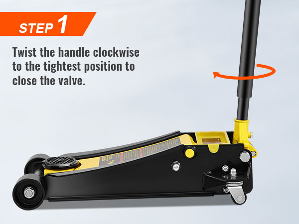 1 žingsnis instrukcija: tvist rankena pagal laikrodžio rodyklę ir uždarykite vožtuvą ant VEVOR grindų lizdas.