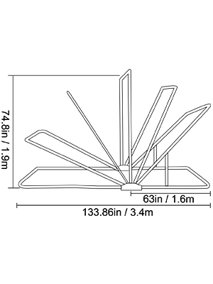 VEVOR motorcycle shelter with 74.8in height, 133.86in length, and 63in width dimensions.