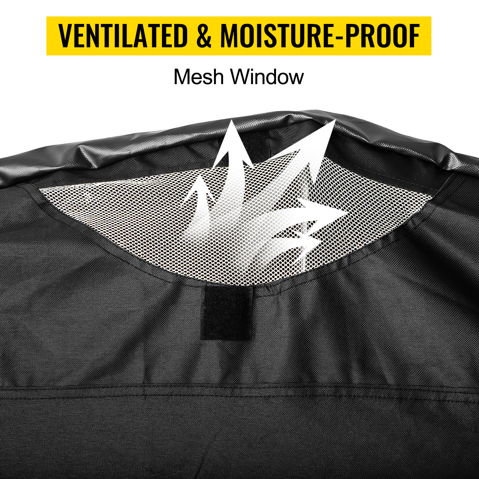 VEVOR motorcycle shelter mesh window, ventilated and moisture-proof design.