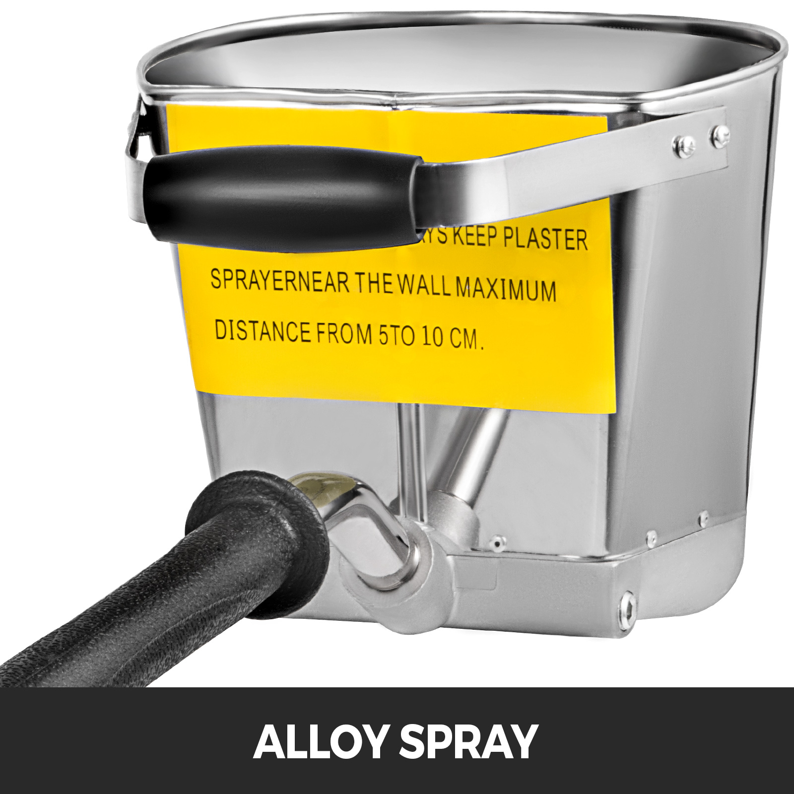 VEVOR stucco sprayer with ergonomic handle and yellow instruction label