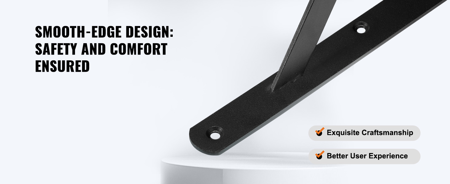 VEVOR shelf bracket with smooth-edge design for safety and comfort. exquisite craftsmanship, better user experience.