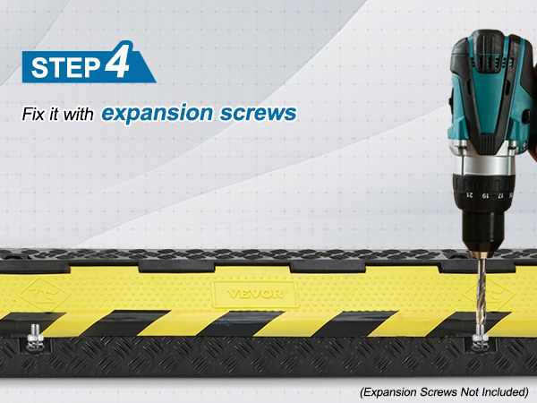 шаг 4: закрепите рампу для защиты кабеля VEVOR расширительными винтами с помощью электрической дрели.
