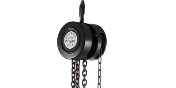 black VEVOR hand chain hoist with heavy-duty chains and a hook.