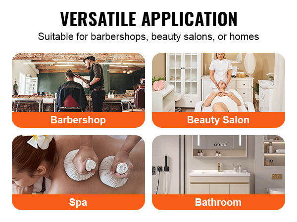 versatile application of VEVOR salon organizer in barbershops, beauty salons, spas, and bathrooms.