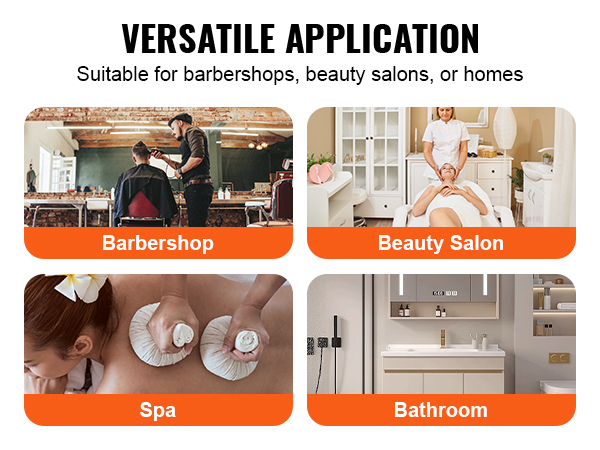 versatile application: suitable for barbershops, beauty salons, spas, bathrooms. VEVOR salon workstation.