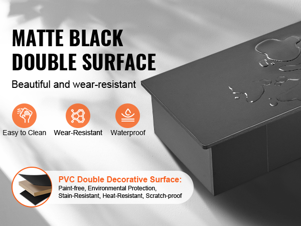 matte black VEVOR salon workstation with water-resistant surface, easy to clean, and wear-resistant.