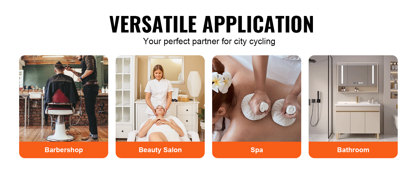 VEVOR salon workstation versatile for barbershops, beauty salons, spas, and bathrooms.
