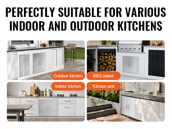 VEVOR bbq access door for outdoor, bbq island, indoor kitchens, and kitchen sinks.