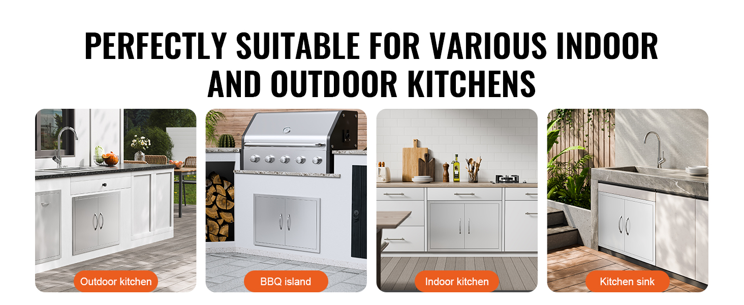 perfect for various indoor and outdoor kitchens with VEVOR bbq access door in different setups.
