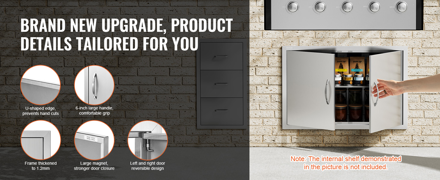 brand new VEVOR bbq access door with 6-inch handle, thickened frame, and reversible door design.