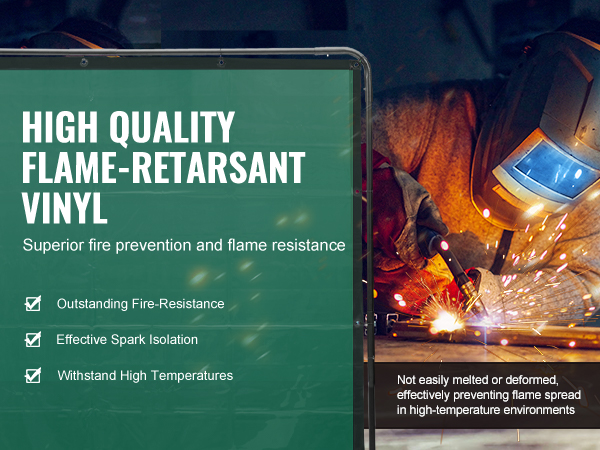 high-quality flame-retardant vinyl VEVOR welding screen with outstanding fire-resistance and spark isolation.
