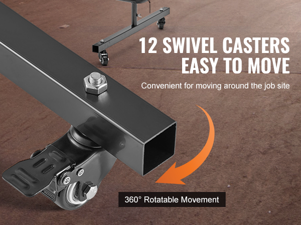 12 swivel casters with 360° rotation for easy movement around job site - VEVOR welding screen.